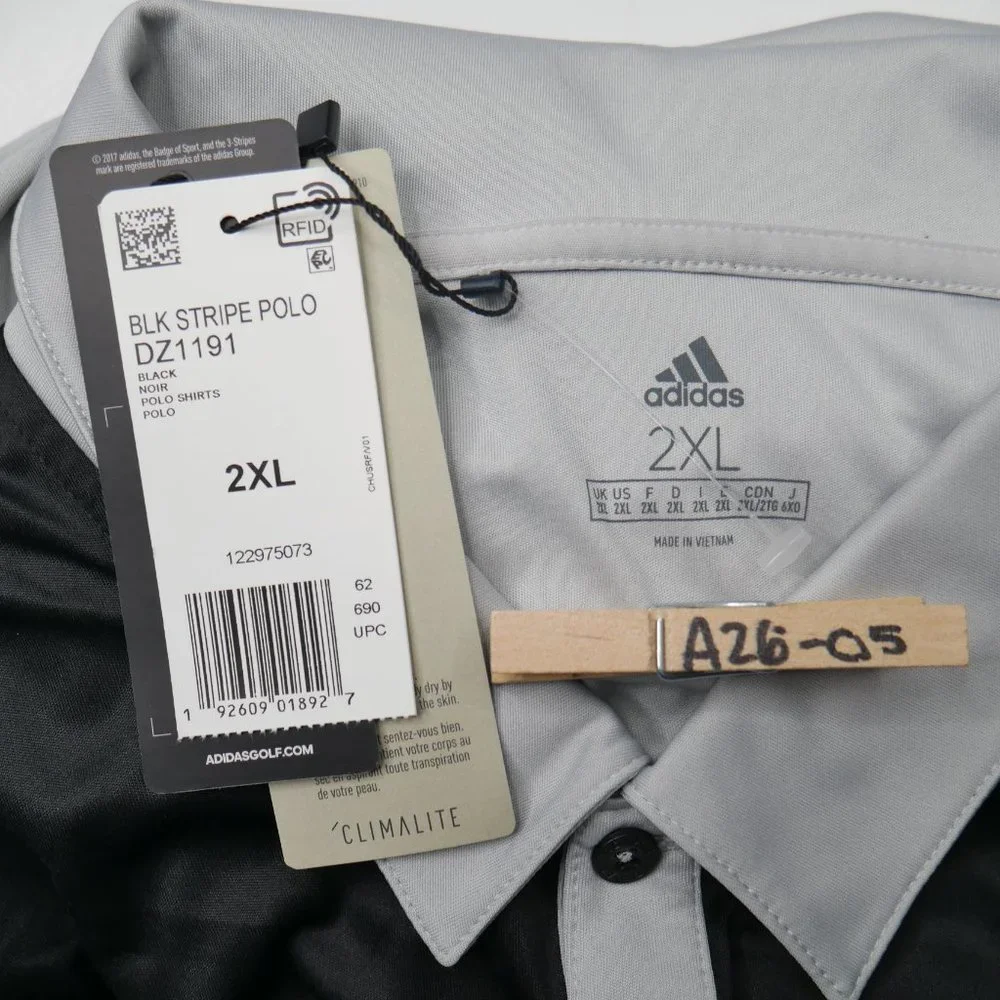 Adidas Climalite Mens Block Stripe Golf Polo Shirt - Picture 3 of 8